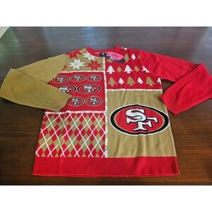 FOCO San Francisco 49ers Sweater Mens M Red Gold Ugly Christmas NFL Knit NWT